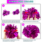 Lovecheer 2Pcs Pom Poms Cheerleading Hot Pink Metallic Cheer Pom Poms With Baton Handle For Sports Team Spirit Party Cheering