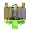GYMAX Trampoline for Kids, ASTM Approved 7FT Trampoline with Slide, Ladder, Ocean Balls & Mats, Small Indoor/Outdoor Toddler Rec