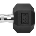 Hex Dumbbells Rubber Coated Cast Iron Hex Black Dumbbell Free Weights for Exercises / 3.5LB Pound