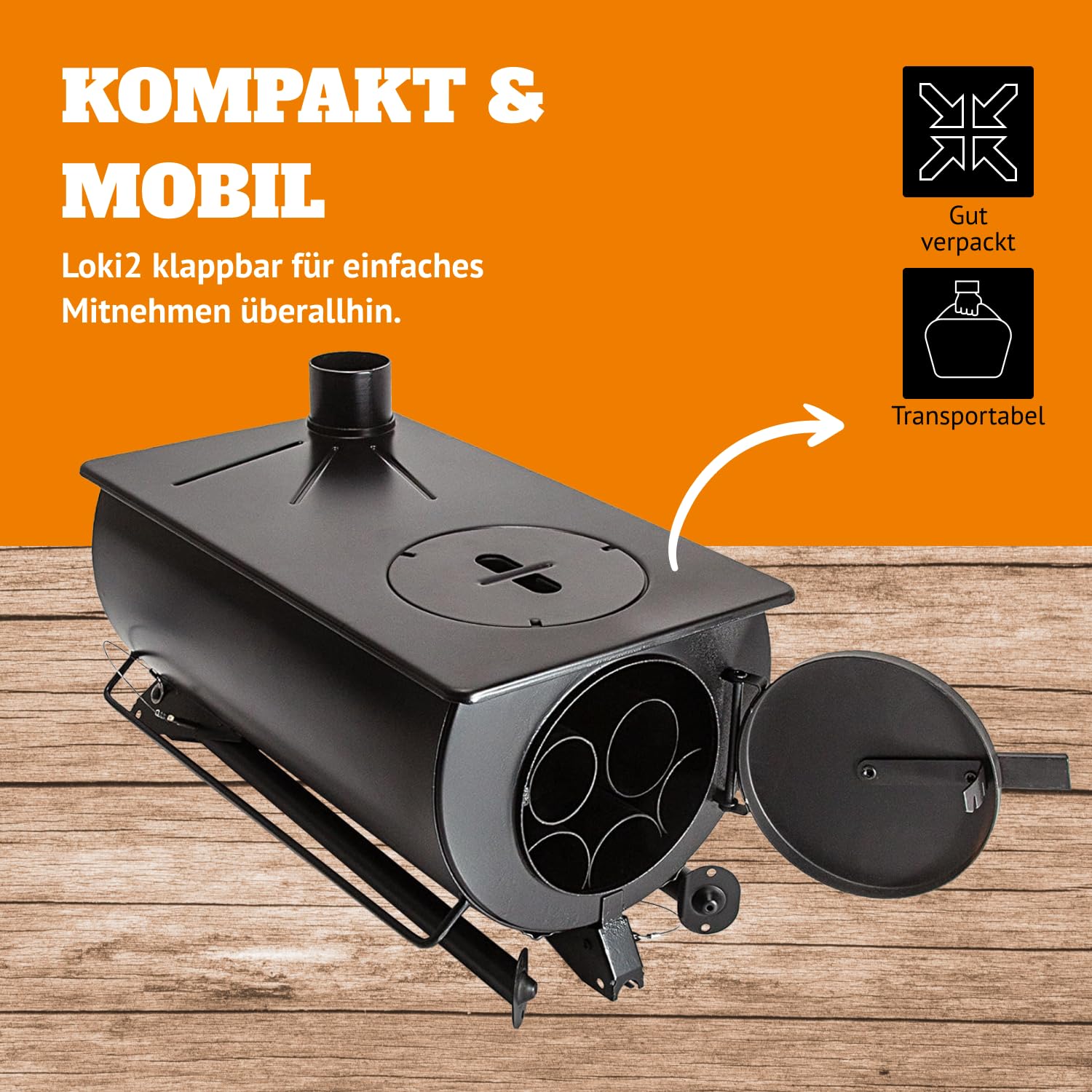 Petromax Tent Oven And Heater, Loki2 Portable Steel Cooking And Heating Source For Campsite And Outdoor Adventures