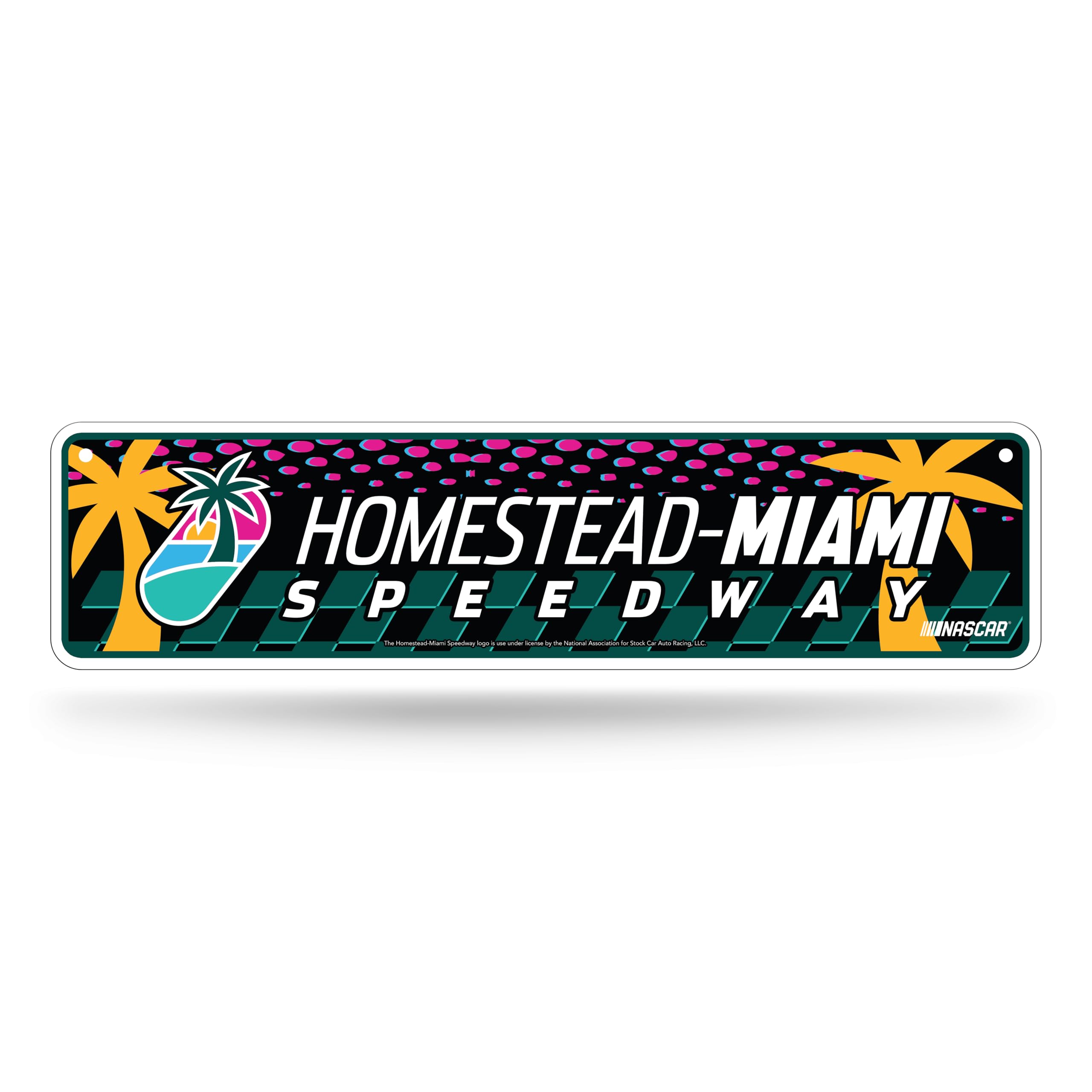 Rico Industries NASCAR Racing Homestead-Miami Speedway Metal Street Sign 4 x 15 Home D  cor - Bedroom - Office - Man Cave