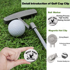 Golf Ball Marker With Magnetic Hat Clip, A Perfect Golf Gift For Men Or Women - Best Papa By Par, Golf Accessories For Men Or Wo