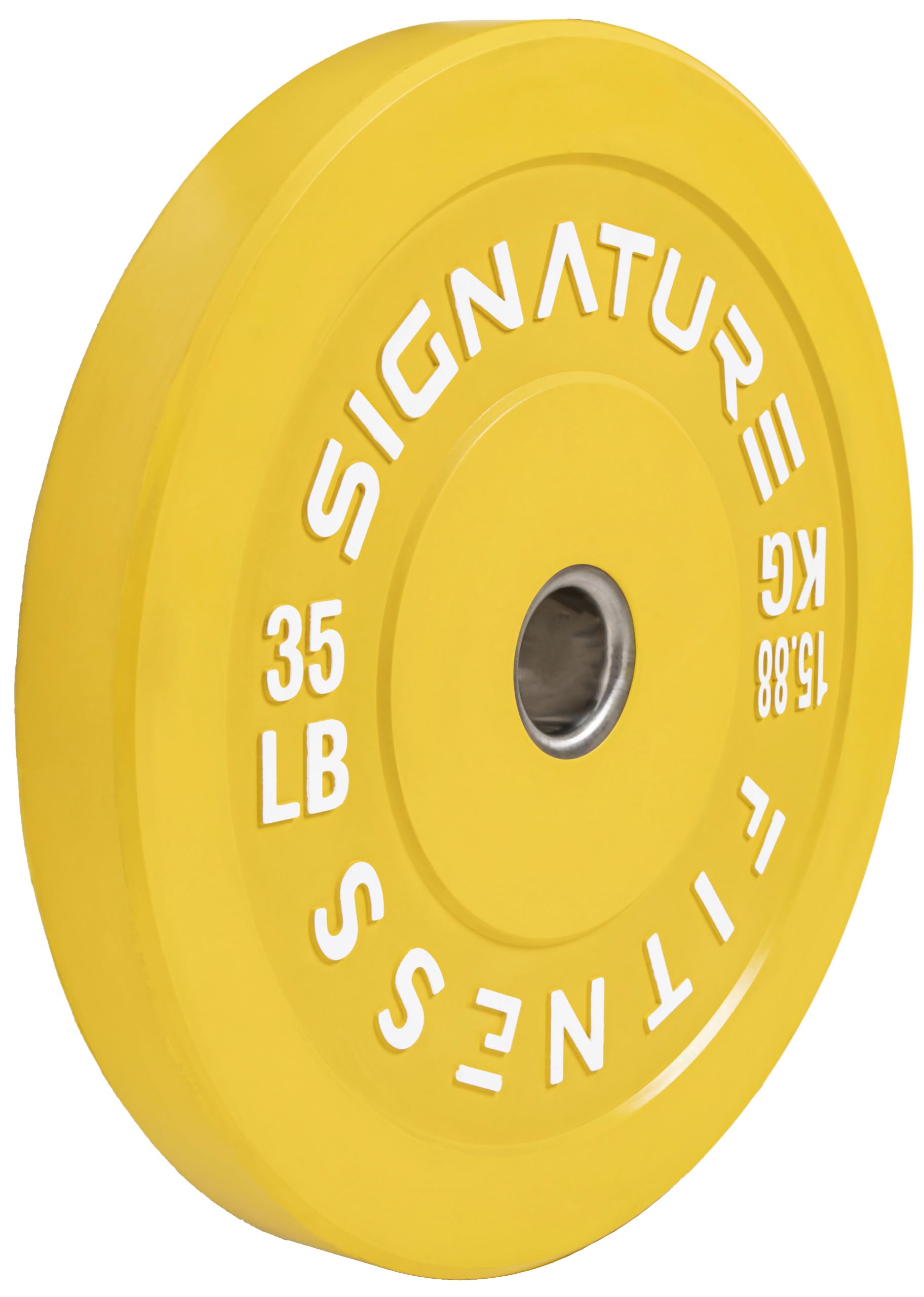 Fitvids 2'' Olympic Bumper Plate Weight Plates With Steel Hub, 35Lb, Single
