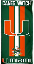 NCAA Miami Hurricanes 30 by 60 Fiber Reactive Beach Towel