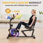 Vanswe Recumbent Exercise Bike, Recumbent Stationary Bikes For Home 400 Lbs Weight Capacity, Exercise Bike For Home Seniors With