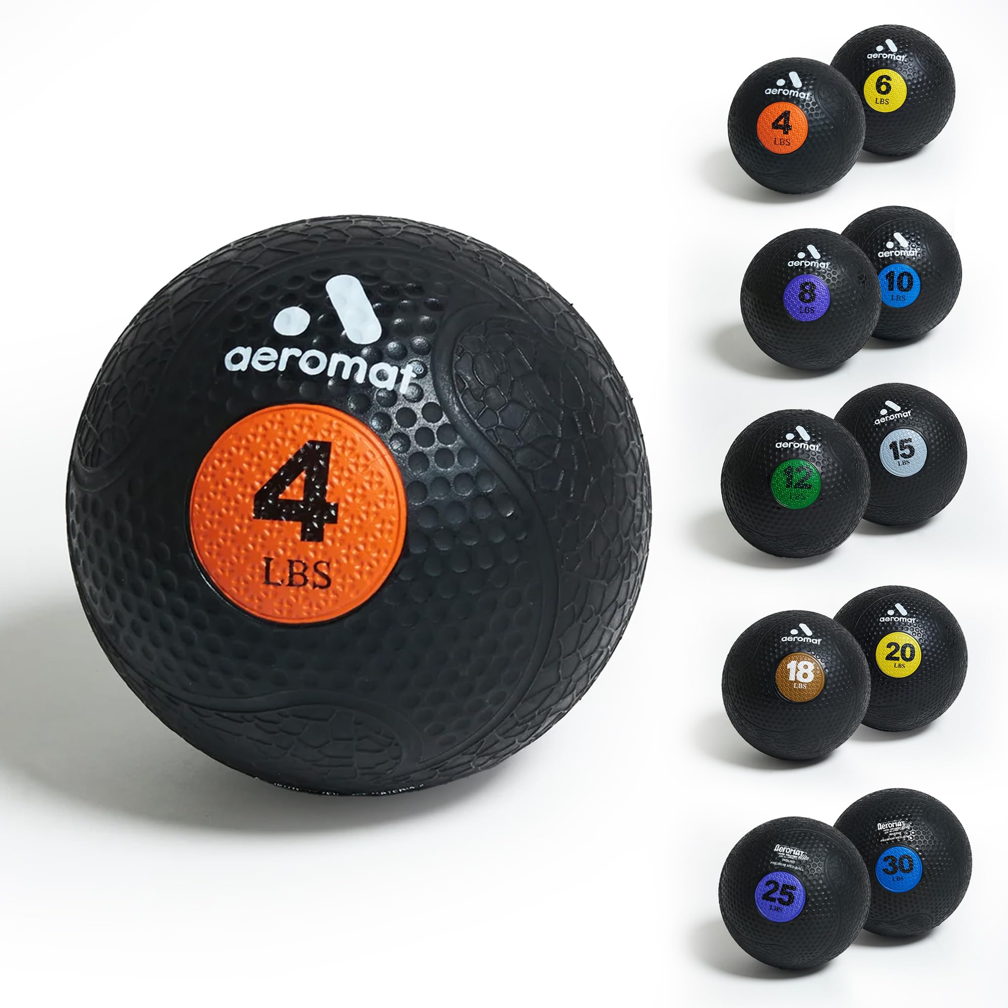 Aeromat Extreme Elite 4 Lb Medicine Balls For Exercise - 9'' Diameter Workout Ball, Weighted Balls For Exercise, Weight Ball, Wa