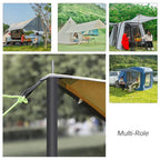 Adjustable Tent Poles - Portable Steel Rods For Camping Tarps And Canopies, 2 Sets Of Black Lightweight Poles For Shelter And Sh