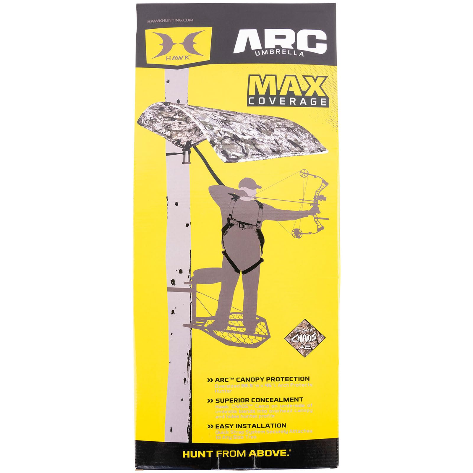 Hawk Arc Hunting Umbrella | Durable Hunting Archery Concealing Camo Easy Install Lightweight Weatherproof 38.5'' W X 45'' L Umbr