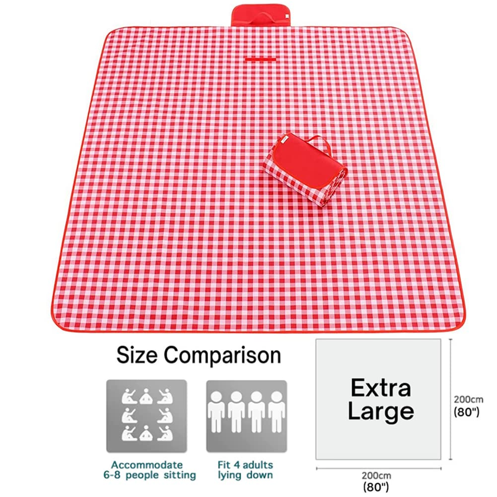 Outdoor Picnic Blanket, Xl Foldable Waterproof Sand Beach Mat , In Large 80X60In And Extra Large 80X80Infor Beach Camping Hiking