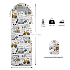 Datura Home Kids Sleeping Bag For Boys Girls,Construction Truck Print-Lightweight Warm Portable Outdoor Indoor-Waterproof Cold W