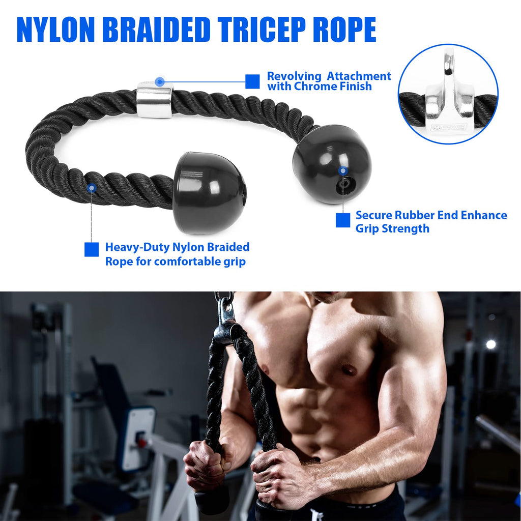 Power Guidance Triceps Pull Down Attachment, Cable Machine Accessories For Home Gym, Lat Pull Down Attachment Weight Fitness (3.