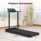 Portable Treadmills For Home, Compact Treadmill With Handles, 3.0Hp Walking Pad Treadmill With Removable Desk Workstation, Runni