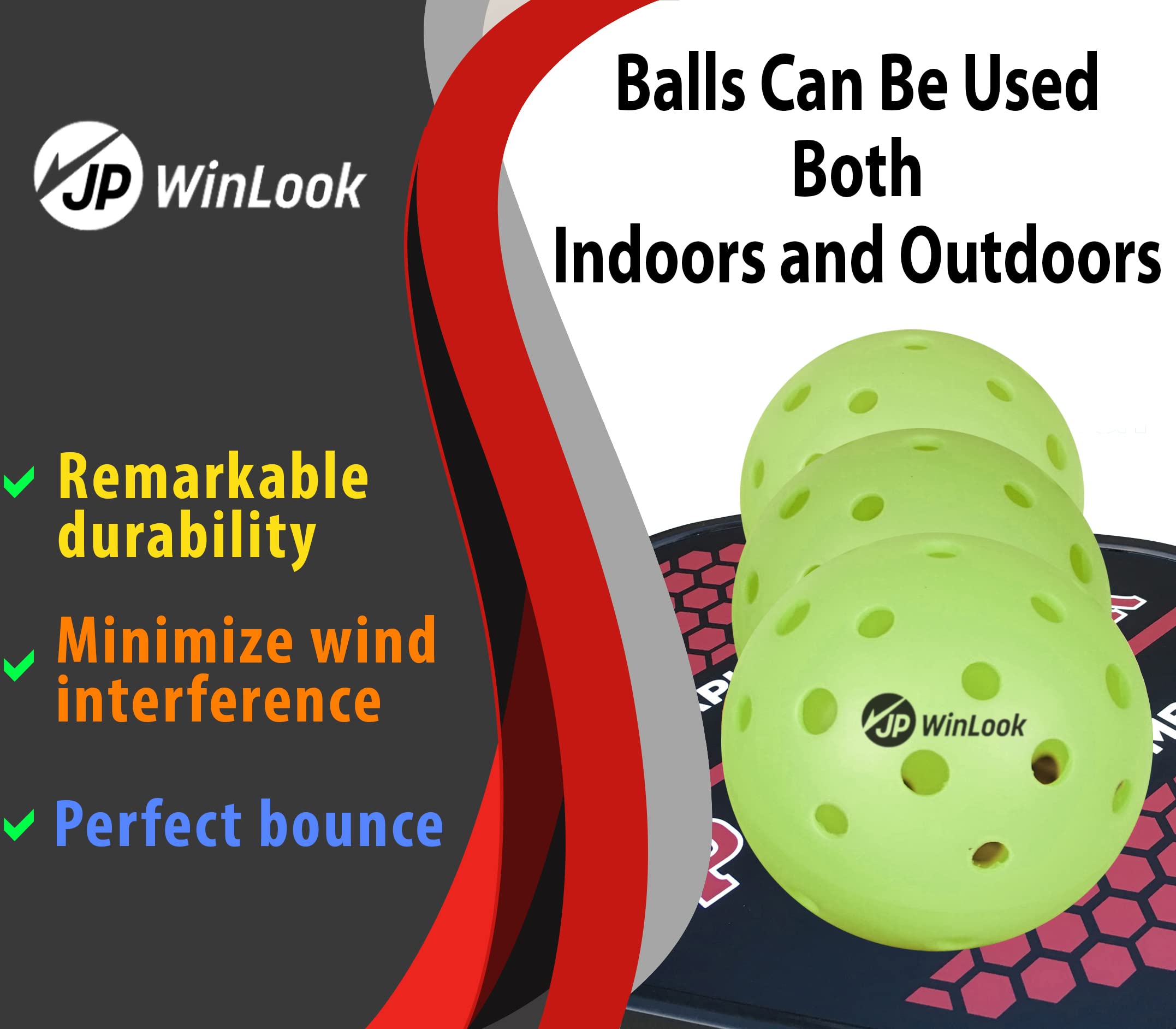 Jp Winlook Pickleball Paddles Set With Graphite Face, Lightweight, Starter To Professional, Indoor/Outdoor, Men & Women, Usapa A