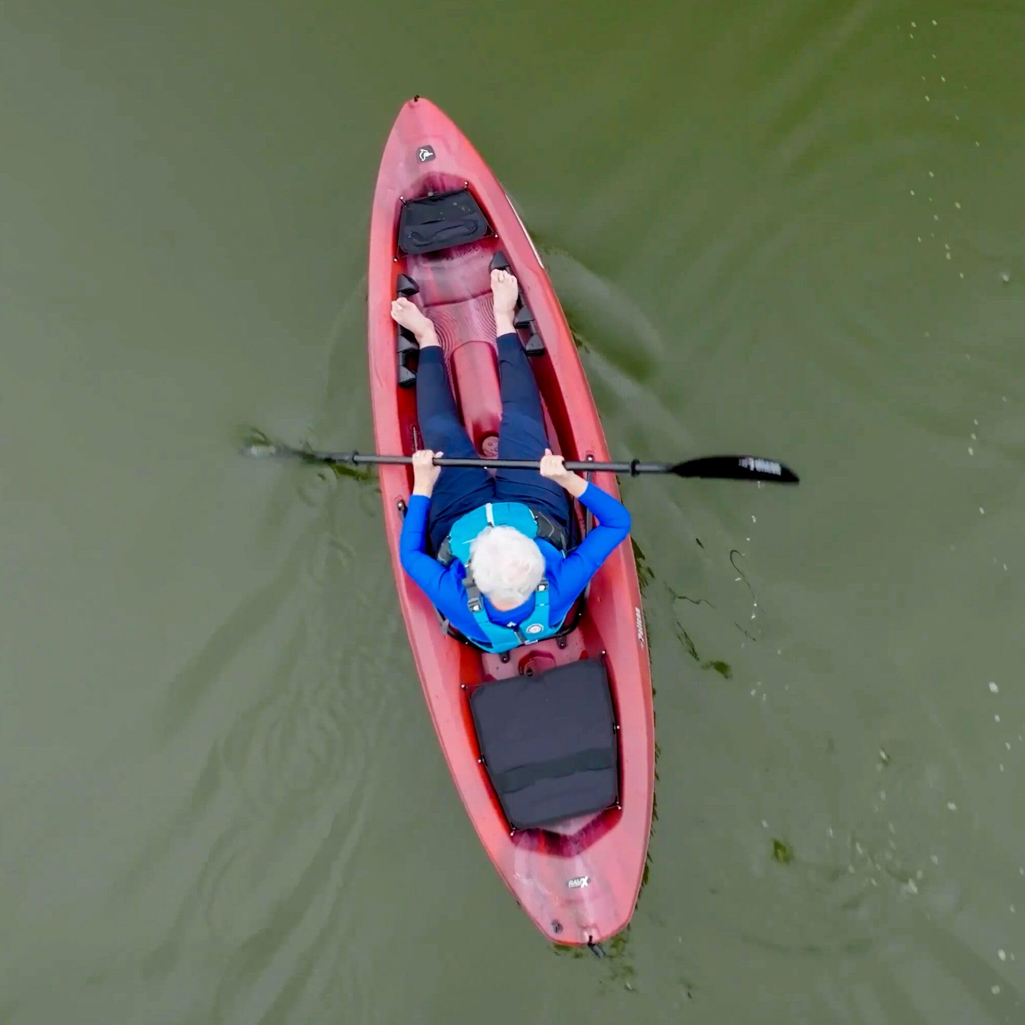 Pelican Seek 100X - Recreational Sit on top Kayak - Garnet - Lightweight Smart Design - Adjustable Ergoform Seating System - 10