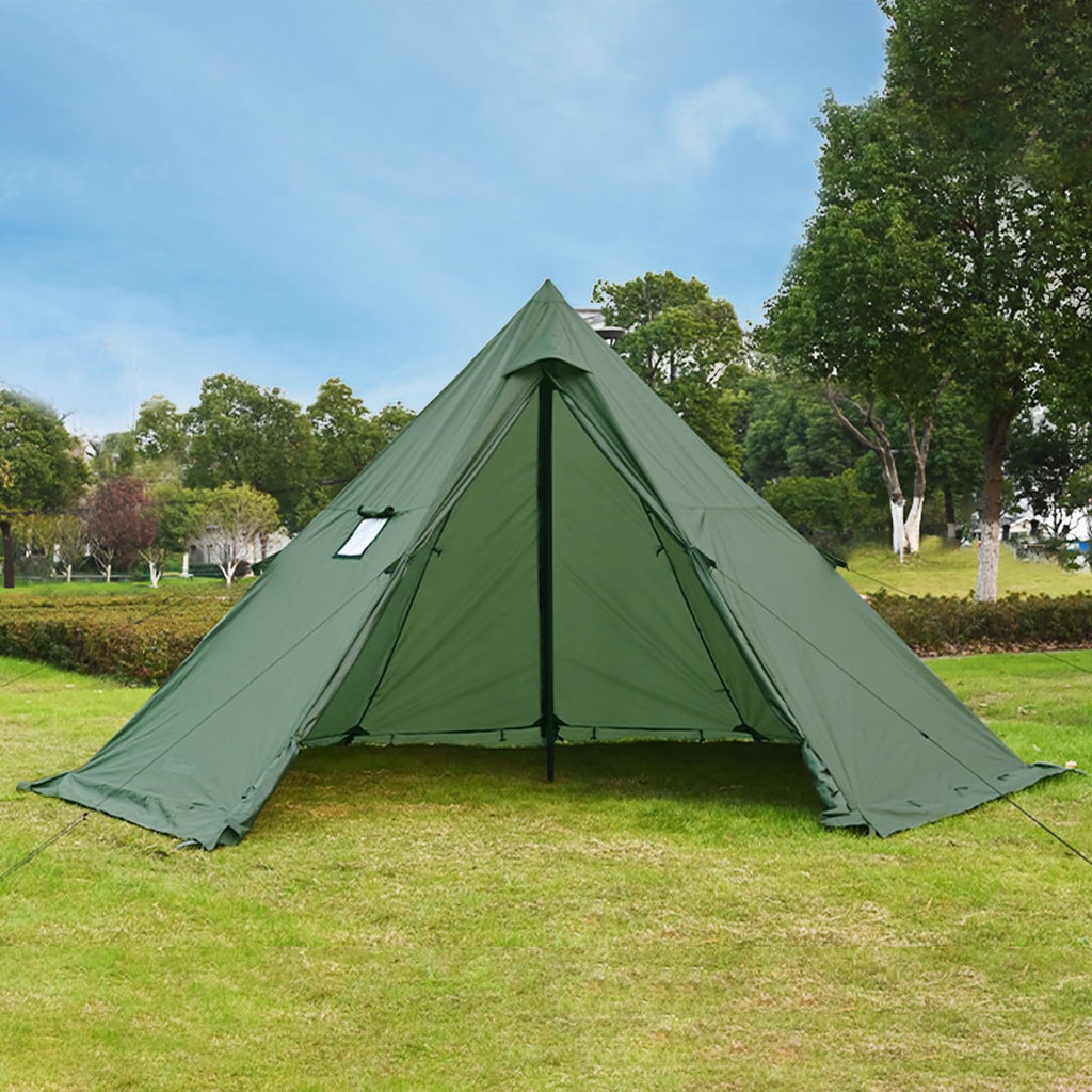Hot Tent With Stove Jack And Snow Skirt,6.89Ft Standing Room,2~4 Person, Tipi Tent For Family Hiking,Fishing,Hunting,Backpacking
