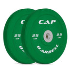 Cap Barbell Best Olympic Bumper Plate Set, Green, 25 Lb Pair