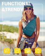 Tuwubi Crossbody Bags for Women, Sling Bag for Men, Small Hiking Backpack Anti Theft Lightweight for Outdoors Travel (M, Teal Bl
