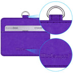 Wisdompro 2-Sided Pu Leather Id Badge Holder With 1 Id Window And 1 Card Slot And 1 Piece 23 Inch Adjustable Polyester Detachabl