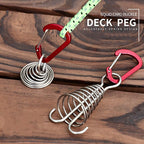 Alnicov 10Pcs Round Deck Anchor Pegs,Tent Awning Anchor With D-Shaped Carabiners For Camping Outdoor Timber Deck Plank Parts (Ra