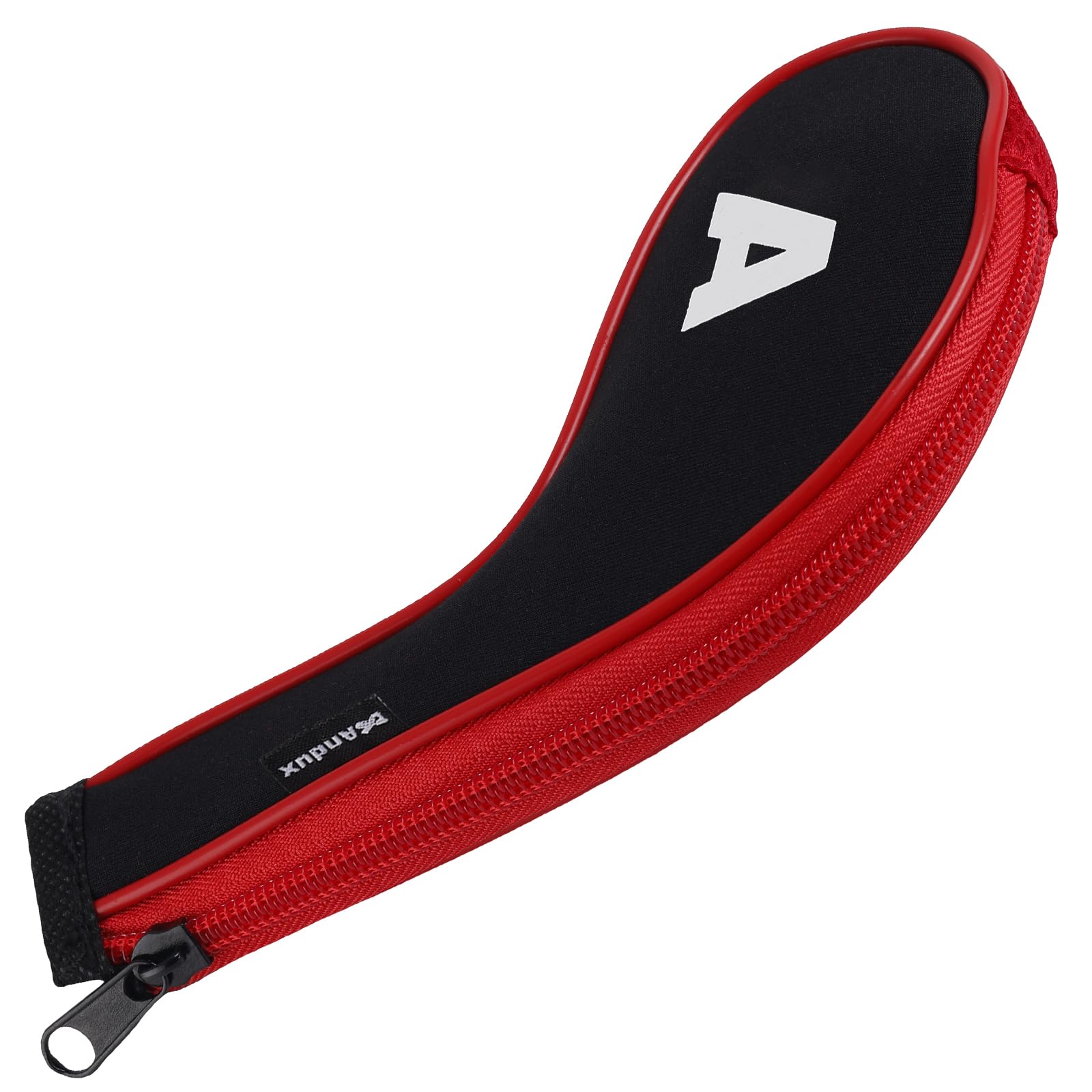 Andux Number Print Golf Iron Club Head Covers Long Neck With Zipper 12Pcs/Set Black/Red