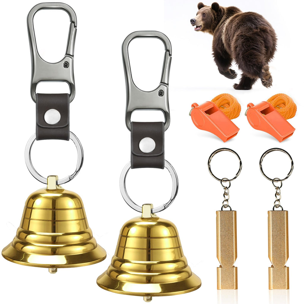 Nedfoss 120Db Bear Bell With Electronic Air Horn, Hiking Essentials For Women, Pro Bear Safety Kit For Hiking Gear Gifts, Dual D