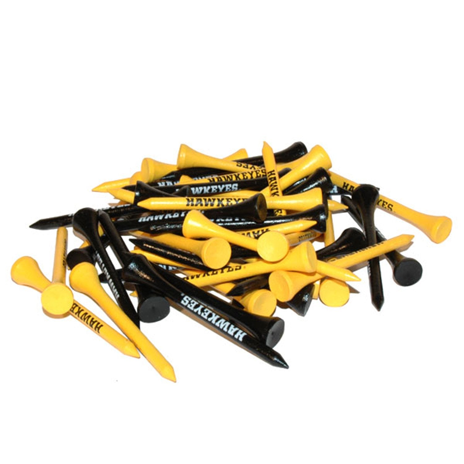 Team Golf Ncaa Iowa Hawkeyes Pack Of 50 Golf Tees 2-3/4'' Golf Tees, 50 Pack, Regulation Size, Multi Team Colors