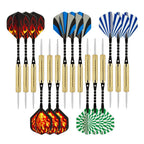 Wolftop 15 Pack Steel Tip Darts 18 Grams, Professional Darts Metal Tip Set With Aluminum Shafts, Standard Flights, Rubber O'Ring