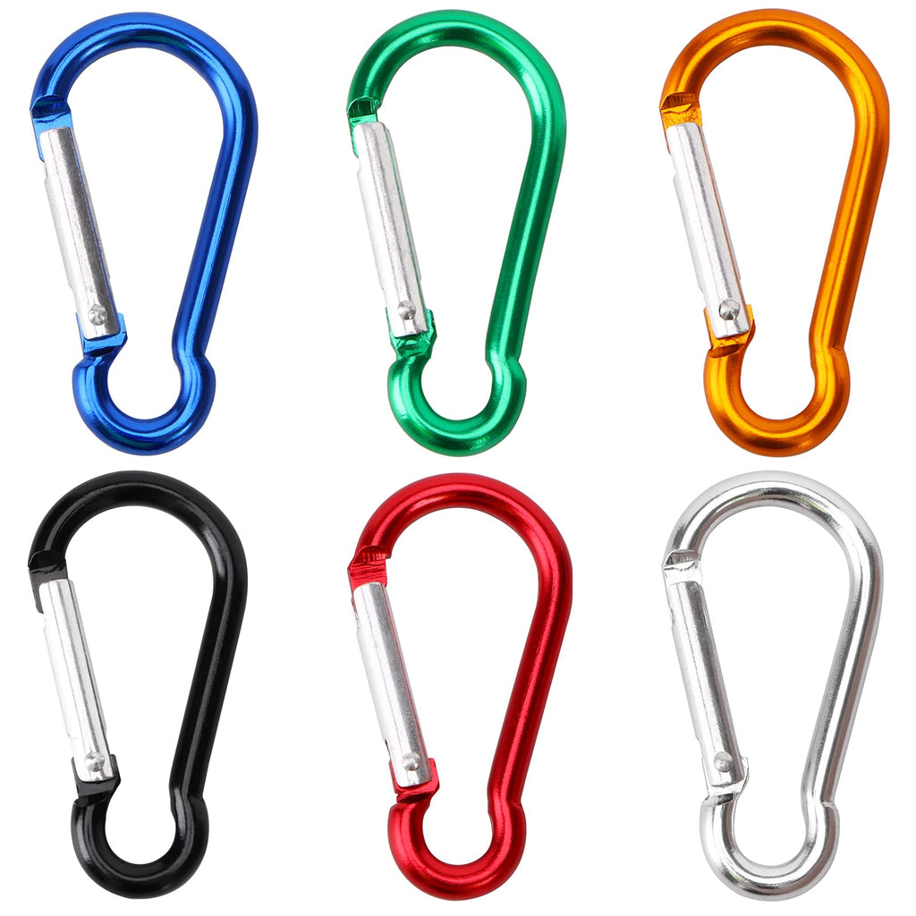 Samloo 30Pcs Mini Aluminum Carabiner Spring Clip 2'' Snap Hook Keychain For Outdoor Camping Hiking Fishing Traveling Backpack Bo
