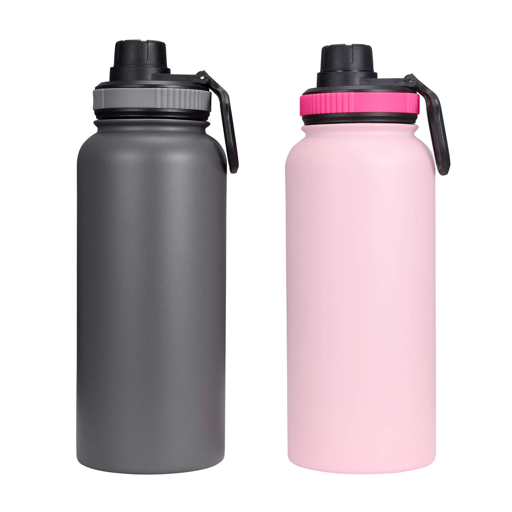 Vmini Spout Lid, Compatible With Hydro Flask Wide Mouth Sports Water Bottle, 5 Different Color Rubber Rings, Big Handle, Easy To