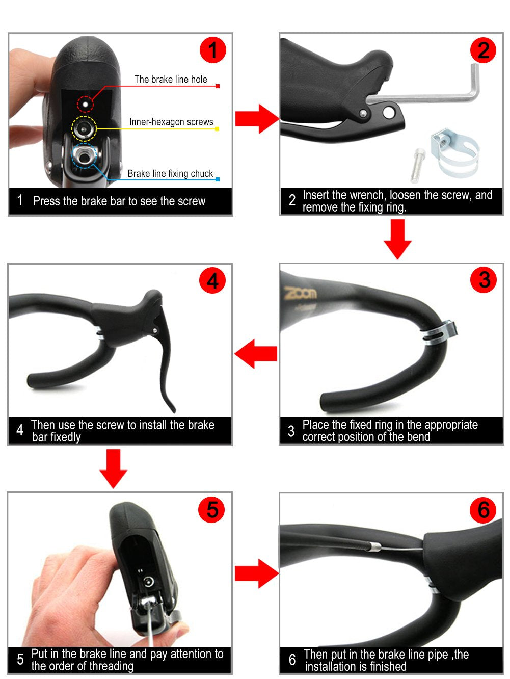 Topcabin 1 Pair Bike Brake Lever Aluminum Alloy Bicycle Brake Lever For Road Bike Bicycle Metal Rubber Parts