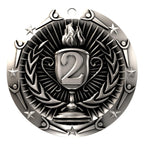 Decade Awards' 2Nd Place Silver Medal - Large Metal Award Medals With Stars & Stripes American Flag V Neck Ribbon - Perfect For