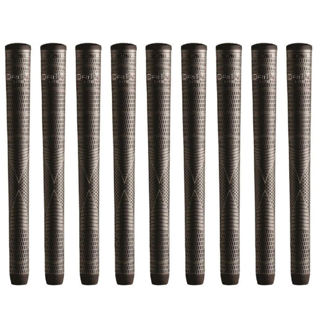 Winn Dritac Lite Oversize (+1/8'') Dark Gray - 9 Piece Golf Grip Bundle