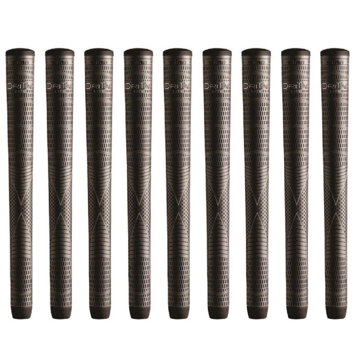 Winn Dritac Lite Oversize (+1/8'') Dark Gray - 9 Piece Golf Grip Bundle