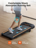 Walking Pad With 7% Incline,2.5Hp Compact Treadmill For Home/Office,0.5-5 Mph Portable Under Desk Treadmills 300Lbs Capacity For
