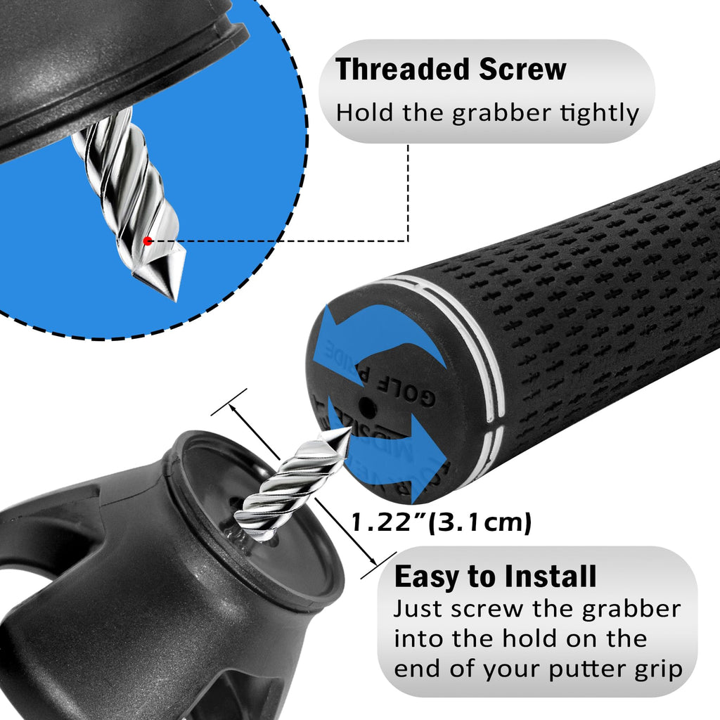 Famgee 3-Prong Golf Ball Retriever Grabber Portable Pick-Up Claw Plastic Picker Upper Suction Cup Grip Sucker Tool For Golf Putt