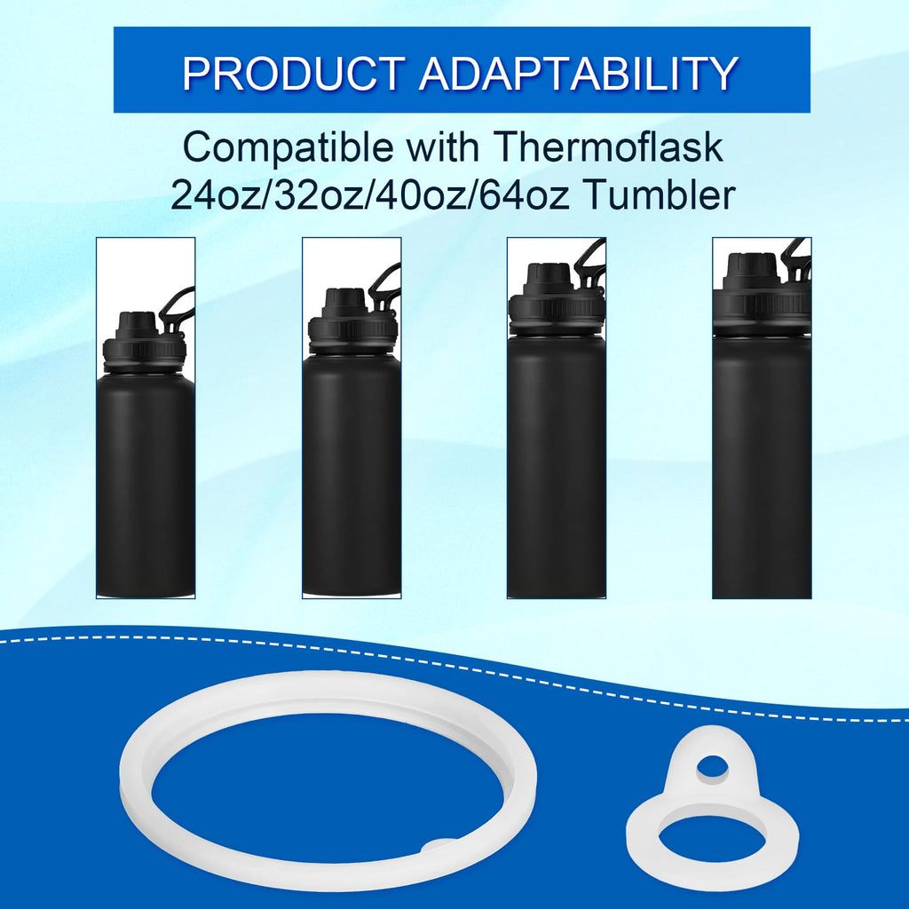 Peutier 17Pcs Water Bottle Lid Replacement For Thermoflask 24/32/40/64Oz, Water Bottle Gasket Replacement Accessories Part O Rin