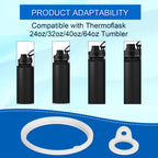 Peutier 17Pcs Water Bottle Lid Replacement For Thermoflask 24/32/40/64Oz, Water Bottle Gasket Replacement Accessories Part O Rin