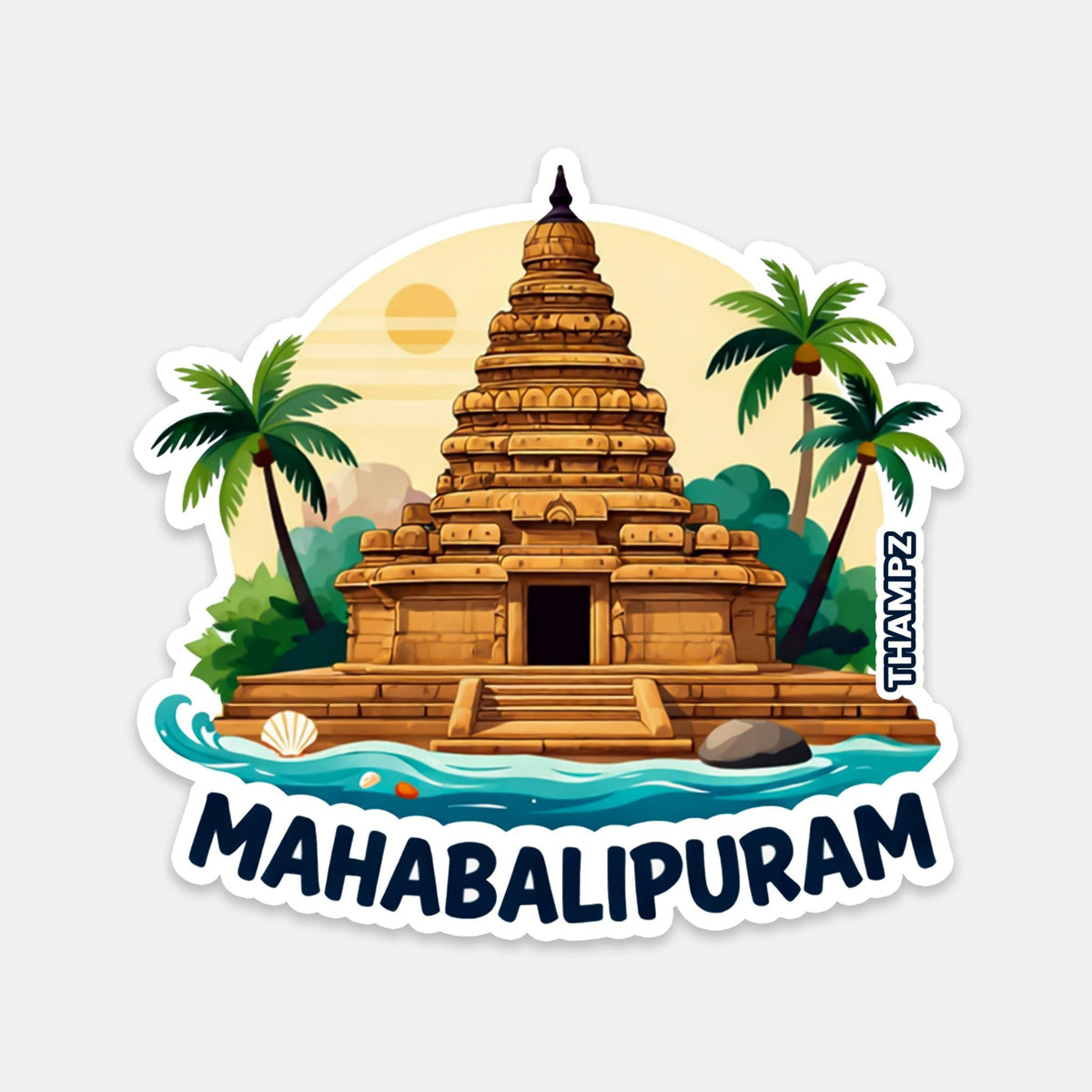 THAMPZ Mahabalipuram 3D Embossed Flexible Fridge Magnet 0.5mm Decorative with Strong Hold | Refrigerator Magnet for Notes, Phot