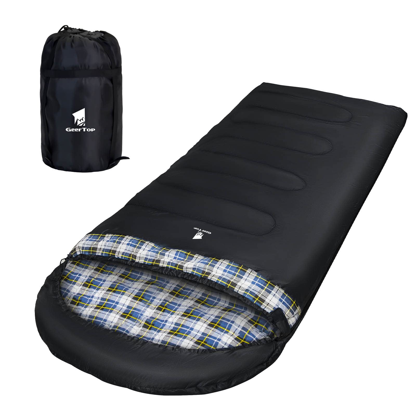 Geertop Portable Sleeping Bag For Camping Lightweight 3 Season Warm & Cold Weather Big & Tall Camp Sleeping Bags For Adults Outd