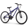 Huffy Stone Mountain Womens 26 Inch Mountain Bike, Midnight Purple Frame, 21-Speed Shimano Twist Shifting, Dual Suspension, Comf