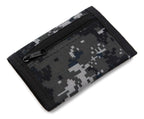 Rfid Trifold Canvas Outdoor Sports Wallet For Kids - Front Pocket Wallet With Magic Sticker (Digital Gray)