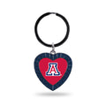 Rico Industries Ncaa Arizona Wildcats Ncaa Rhinestone Heart Colored Keychain, Navy, 3-Inches In Length