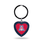 Rico Industries Ncaa Arizona Wildcats Ncaa Rhinestone Heart Colored Keychain, Navy, 3-Inches In Length