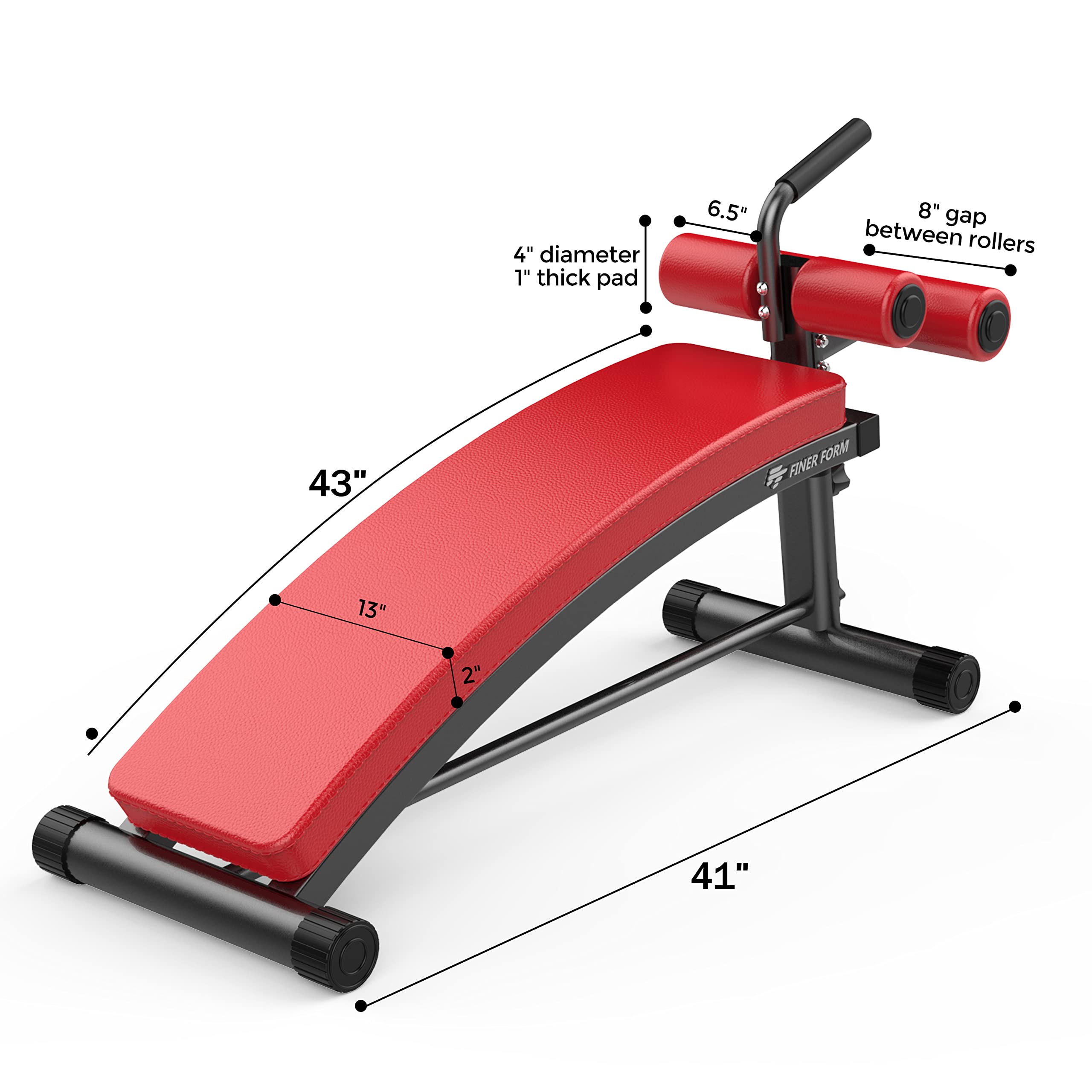 Gym-Quality Sit Up Bench With Reverse Crunch Handle - Solid Ab Workout Equipment For Your Home Gym. More Effective Than An Ab Ma