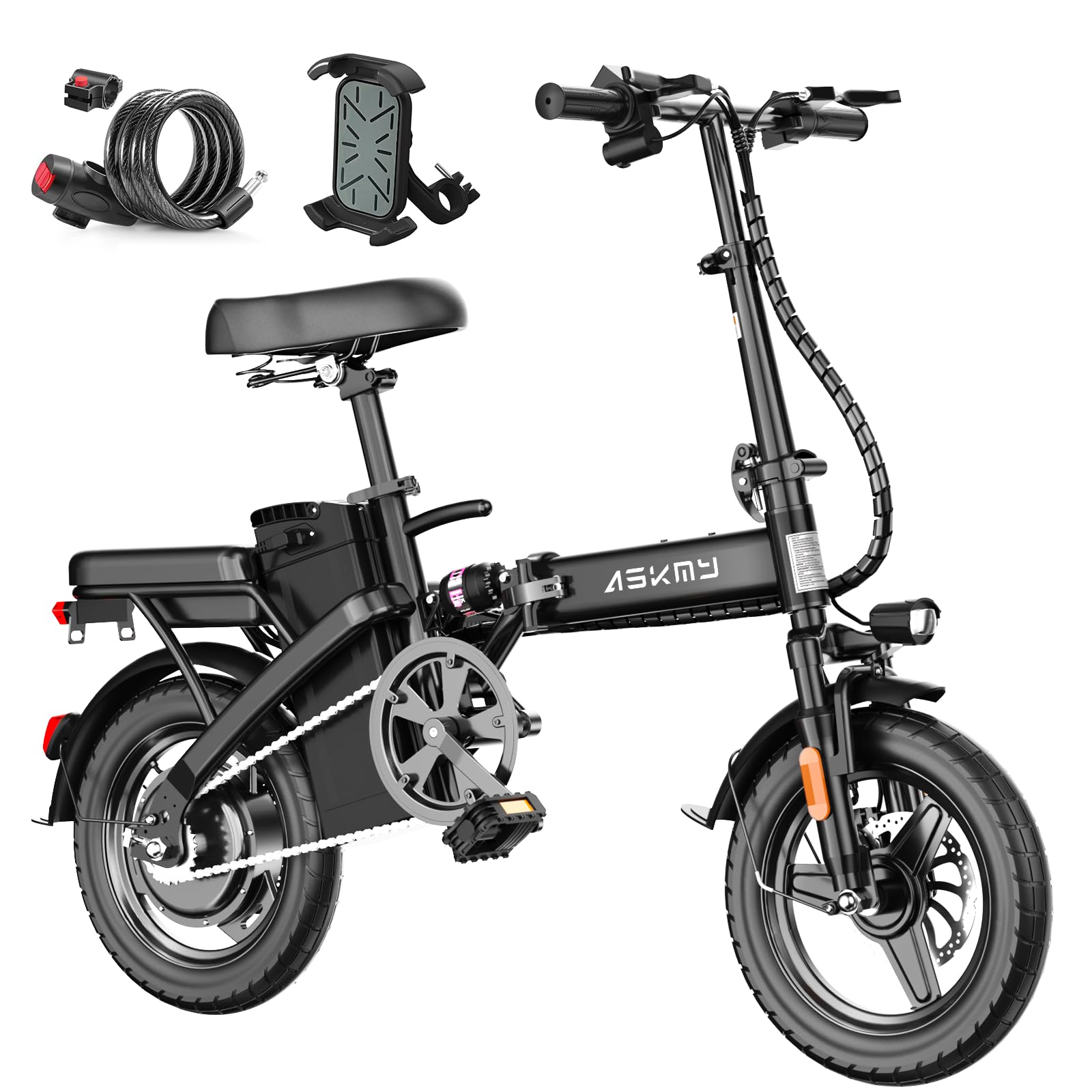 RPINT Foldable Electric Bike for Adults and Teens, 740W Peak Motor Ebike with 48V 10AH Removable Battery, 30-35 Miles PAS Range,