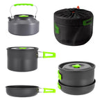 Aigear Camping Cooking Set Cookware Mess Kit With Storage Bag Pot Pan And Teapot Set Camping Accessories For Outdoor Camping Hik
