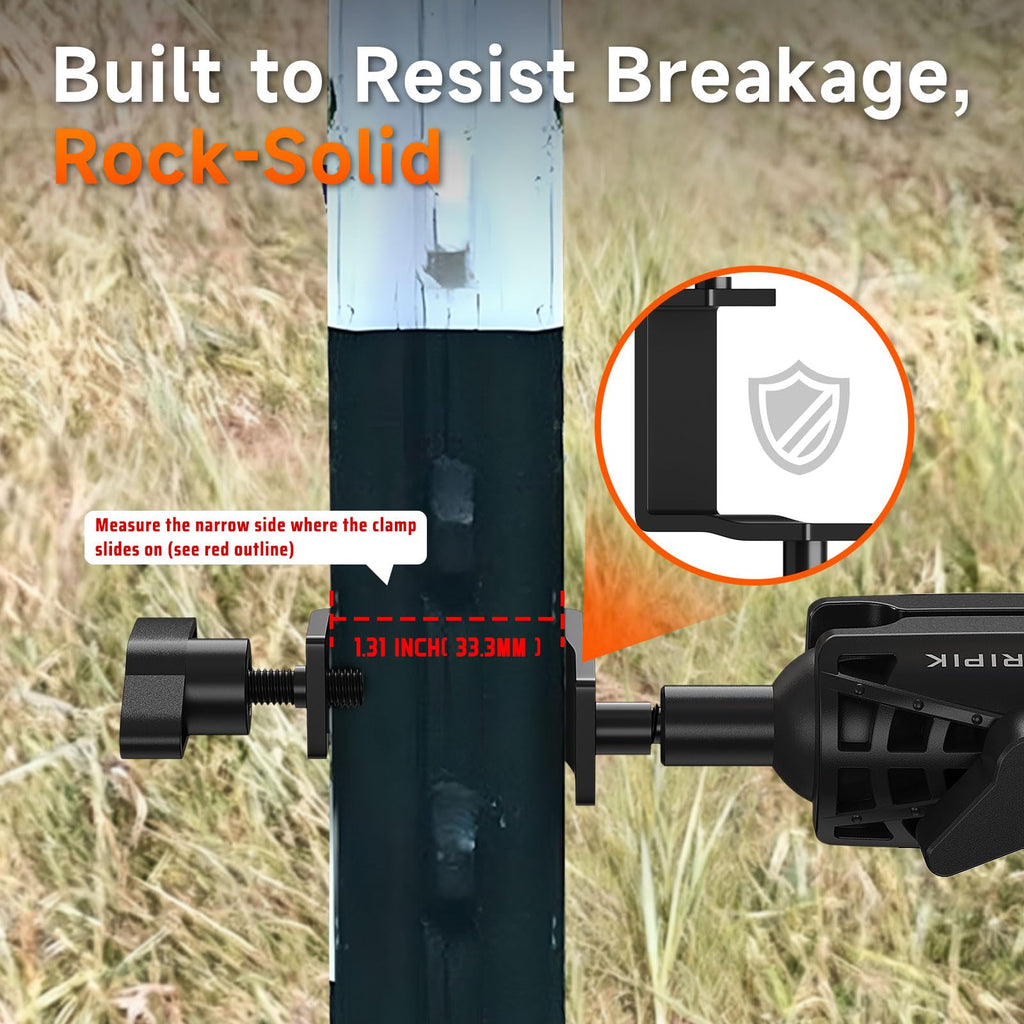 ORIPIK T-Post Trail Camera Mount - 360 Degrees Adjustable Game Camera Holder, Hunting, Easy Installation & Compact Sturdy 2 Pack