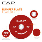 Cap Barbell Best Olympic Bumper Plate, Red, 55 Lb Single