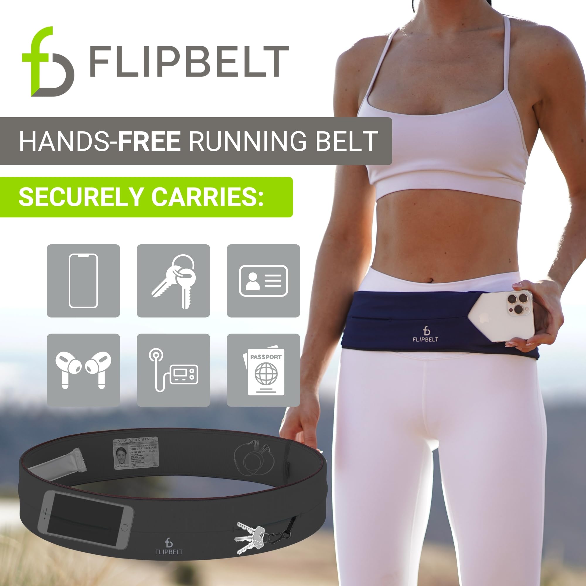 Flipbelt Mens Fb0114-Car-Xl1, Carbon, Extra Large