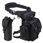 Jueachy Drop Leg Bag For Men Tactical Metal Detecting Thigh Pack With Water Bottle Pouch Black